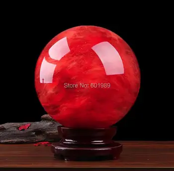 1Pc 10CM Dydžio Natūralus kvarcas, raudonas Akmuo Kamuolys Krištolo Rutulys, Dekoratyvinis sintetinis kamuolys neapima Stendas
