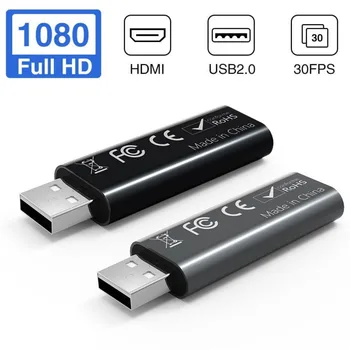 1PC Video Capture Card USB 2.0 Video Capture Grabber Telefono Žaidimas HD Kameros Fotografavimo, Įrašymo Lange PC Live Transliacijos