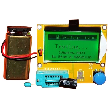 1pcs ESR-T4M328 Skaitmeninis Tranzistorius Testeris Diodų Triode Talpą, ESR Matuokliu, MOS/PNP/NPN LCR 12864 LCD Ekranas