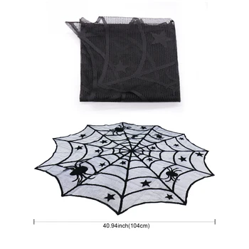 1pcs Helovinas staltiesė Apdaila Black Spider Web Nėrinių Mantijos Stalo Dekoro Festivalis Dekoracijos Prekes