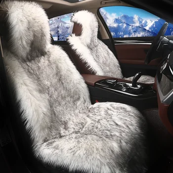 1pcs žiemos automobilių sėdynės apima ilgą vilnos pliušinis šildomos kailio, odiniai minkšti auto sėdynės pagalvėlė nustatyti automobilių stiliaus interjero priedai
