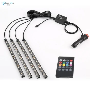 1set LED Automobilių Koja Aplinkos Šviesos Lempa Su USB Belaidžio Nuotolinio Muzikos Kontrolės Kelių Rūšių Automobilių Interjero Dekoratyvinis Apšvietimas