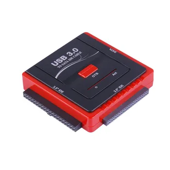 2.5/3.5 USB 3.0 Prie SATA/IDE Adapteris Kietąjį Diską Konverteris Universalus HDD/SSD Kietąjį Diską Diskas Su Maitinimo šaltinis