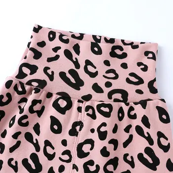 2-6 Metų Leopard Pižama Vaikams, Pavasarį, Rudenį, Vaikų Drabužiai, naktiniai marškiniai, pižamos Rinkiniai Medvilnės ilgomis Rankovėmis Sleepwear+Kelnės