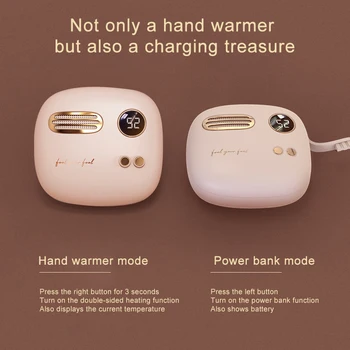 2 in1 Žiemos Mini USB Handwarmer 5000MAh mielas mokestis vertus šilčiau nešiojamų mokestis kūdikis greitai Verwarming žiemos nešiojamų dovana