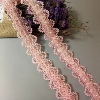 2 kieme Pink Pearl Puošnios Gėlės Išsiuvinėti Nėriniai Apdailos Juostelės Gėlių Aplikacijos Pleistrai Vestuvių Suknelė Audinio Siuvimo Amato 4cm