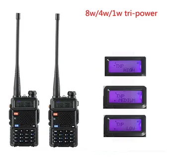 2 vnt BaoFeng UV-5R 8W VHF UHF radijo stotis 1/4/8W FM VOX, Dual Band du būdu radijo cb kumpis hf transiveris walkie talkie uv5r