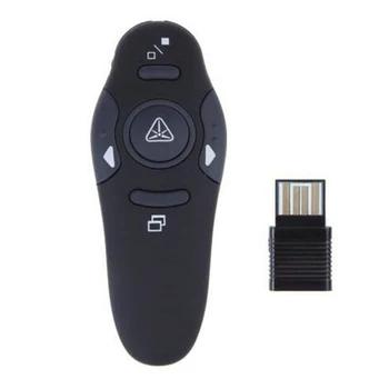 2018 Black 2.4 Ghz USB Wireless Presenter Lazerinė Rodyklė PPT Remote Control 