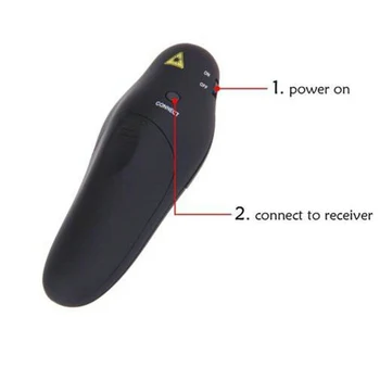 2018 Black 2.4 Ghz USB Wireless Presenter Lazerinė Rodyklė PPT Remote Control 