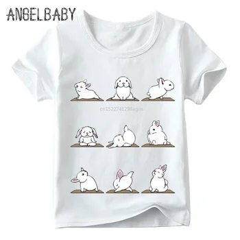 2018 Vaikų Cat/Soth/Triušiai/Pug/anglų Buldogas T-shirt Vasaros Kūdikių Berniukų/Mergaičių trumpomis Rankovėmis Viršūnes Vaikai Minkštas marškinėliai