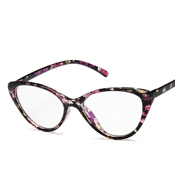 2019 Akinių rėmelis, cat eye Akiniai, rėmeliai, skaidraus lęšio Moterų prekės Akiniai, optiniai kadrų trumparegystė vėpla juoda violetinė akiniai