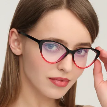 2019 Akinių rėmelis, cat eye Akiniai, rėmeliai, skaidraus lęšio Moterų prekės Akiniai, optiniai kadrų trumparegystė vėpla juoda violetinė akiniai