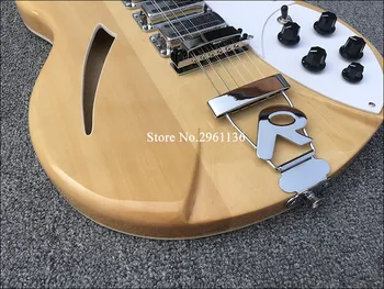 2019 Aukštos kokybės 12 Styginiai Elektrinė Gitara,natūralių spalvų Ricken 360-12 Elektrinė Gitara,balta apsaugai,nemokamas pristatymas