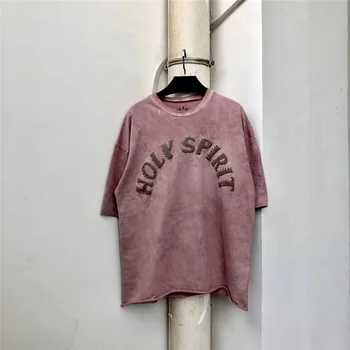 2019 Kanye West T shirts sekmadienis Paslaugos Šventosios Dvasios CPFM Geriausios Kokybės Viršų Tee O-Kaklo Kaklaraištis Dažų Kanye West T-Shirts