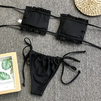 2019 Naujas Vasaros Kietas Seksualus Bikini Komplektas, Push-up Maudymosi kostiumas, Paplūdimio Rankšluosčiai Kūno kostiumas Biquini plaukimo kostiumas moterims dropship