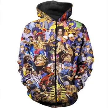 2019 Naujas Vintage Mados hoodies Raidos Hip-hop 2pac Tupac 3D Spausdinimo Vyrų ir Moterų streetwear Hoodie sudadera hombre