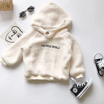 2019 Žiemos Naujas Atvykimo korėjos stiliaus raidėmis modelio vilnonis su gobtuvu sutirštės ir šiltas hoodie mados sweet baby mergaitės berniukai