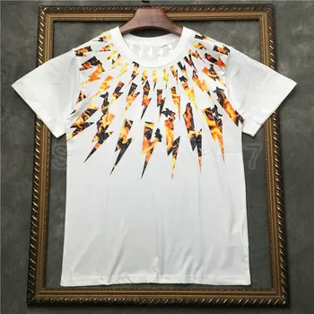 2020 Dizaineris Prabangos prekės ženklo Vyrai drabužiai, Marškinėliai geometrijos žaibo spausdinti Medvilnės Marškinėlius marškinėliai Tee Camiseta Masculina
