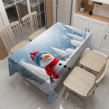 2020 KARŠTO Apdailos Staltiesė Balta Mielas Kalėdų Senį Modelis Tirštėti Skalbti 3D staltiesė, Vestuvių Naujųjų Metų Šalis