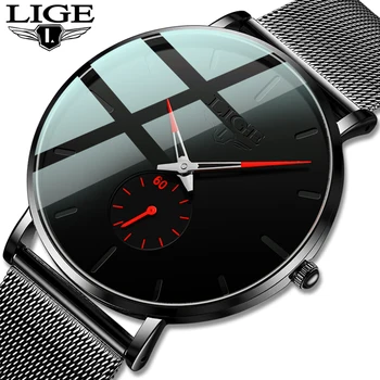 2020 LIGE Paprasta Vyrai Laikrodžiai Top Brand Prabangos Žiūrėti Vyrų Tinklinio Diržo Kvarcinis Laikrodis Atsitiktinis Vandeniui Sporto Žiūrėti Relogio Masculino