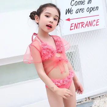 2020 m. Vaikų Drabužius Vasaros maudymosi kostiumėlį Mergina Seksuali Bikini Paplūdimys Trijų dalių Kostiumą Mergina Mados maudymosi kostiumėlį