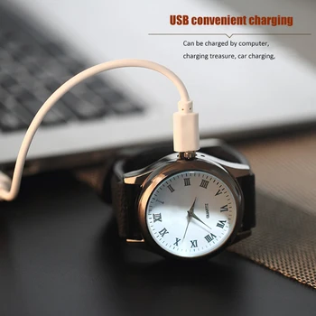 2020 Mados Atsitiktinis Kvarciniai Laikrodžiai Vyrams USB Įkrovimo Lengvesni Laikrodžiai Flameless Cigarečių Degiklio Keičiamomis Kaitinimo Viela