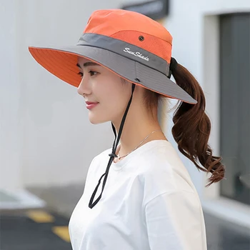 2020 Mados Moterų Žvejys Skrybėlės vasaros nauji Plačiai Kraštų Apsauga nuo Saulės Žvejys, skrybėlės moterims plaukai surišti į uodegą Turėtojas saulės kepurės gorras