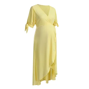 2020 Mados Nėščia Suknelė motinystės drabužiai Moterims Mados Kietas trumpomis Rankovėmis V-Kaklų Motinystės Ponios Atsitiktinis Suknelė naujas stilius