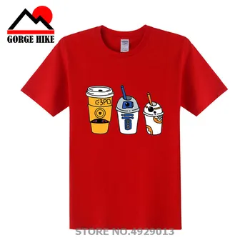 2020 metų Animacinių filmų Kūrybos Jedi BB8 robotas taurės butelį, Kavos Vyrų T Shirts Vasaros Mados Medvilnės Marškinėliai Hip-hop Karai Viršūnes Tee camiseta