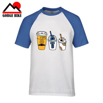 2020 metų Animacinių filmų Kūrybos Jedi BB8 robotas taurės butelį, Kavos Vyrų T Shirts Vasaros Mados Medvilnės Marškinėliai Hip-hop Karai Viršūnes Tee camiseta