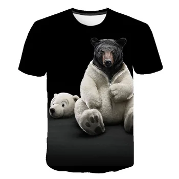 2020 metų Vasaros 3D Atspausdintas rusijos Lokys T Shirt Vyrai Gyvūnų Vyrų marškinėlius 3d Cosplay Trumpas Rankovės Juokinga T Shirts O-Kaklo Mens Viršūnes Tees
