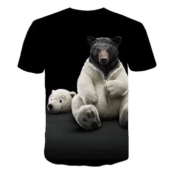 2020 metų Vasaros 3D Atspausdintas rusijos Lokys T Shirt Vyrai Gyvūnų Vyrų marškinėlius 3d Cosplay Trumpas Rankovės Juokinga T Shirts O-Kaklo Mens Viršūnes Tees