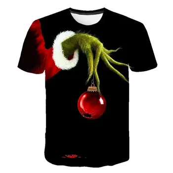 2020 metų Vasaros 3D Spausdinimo T-shirt Filmą Žalia Grinch marškinėliai Atsitiktinis Įdomus Kalėdų Modelis Vyrų ir Moterų Mados Drabužius t