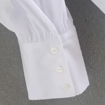 2020 metų Vasaros Moterų Popelinowy Palaidinės, Topai Marškinėliai Varčias peteliškę ilgomis Rankovėmis Slim Top Moterų Atsitiktinis Balta Gatvės Viršūnes Drabužius blusas