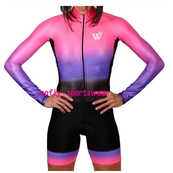 2020 Moterų Profesinės ilgai Ciclismo Triatlonas Kostiumas Aofly Drabužiai Dviračių Skinsuit rinkiniai Maillot Ropa megztiniai mujer rožinė padas