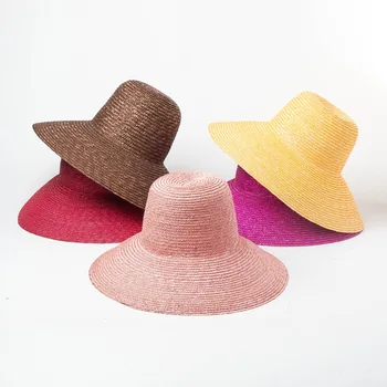 2020 moterų skydelis Spalvos šiaudų kepurės puodą formos didelių pastoge šiaudų skrybėlę lauko kelionių saulės pavėsyje, paplūdimio šiaudų skrybėlę