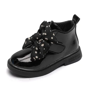 2020 nauja vaikų lakinės odos batai batai mergaitėms dot lankas, batai vaikams, avalynė dydis 26-36