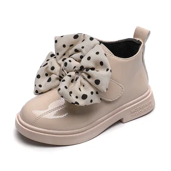 2020 nauja vaikų lakinės odos batai batai mergaitėms dot lankas, batai vaikams, avalynė dydis 26-36