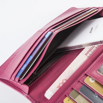 2020 Naujas du kartus natūralios odos unisex moneypocket maišelis ilgai piniginės aukštos kokybės ėriuko odos monetos moterų rankinėje kortelės IS6006