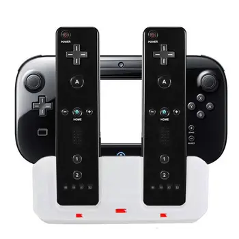 2020 Naujas Krovimo Doko Stotis Įkroviklio Stovas Wii Nuotolinio valdymo pultelis Wii U Gamepad su Baterijomis ir USB Įkrovimo Laidas