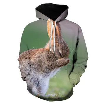 2020 naujas mados sportinę triušis 3d spausdinimo hoodie palaidinukė puloveris gyvūnų streetwear S-6XL