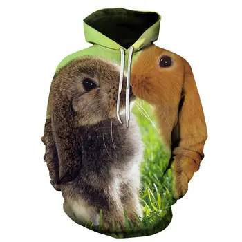 2020 naujas mados sportinę triušis 3d spausdinimo hoodie palaidinukė puloveris gyvūnų streetwear S-6XL