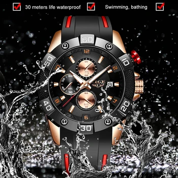 2020 Naujas Mados Verslo Kvarcinis Laikrodis Vyrų Top Brand Prabanga Mėlyna Riešo Laikrodžių Vyrams Silikoninis Vandeniui Sporto Chronograph+Box