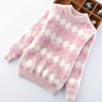 2020 naujas megztinis vientisų merginą, drabužiai studentų saldainiai mezgimo 4color paauglių kailis