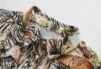 2020 naujas Moterų senovinių gyvūnų lapų spausdinimo atsitiktinis palaidų smock palaidinė ilgomis rankovėmis ilgi marškiniai, elegantiškos chemise femininas viršūnes LS6521