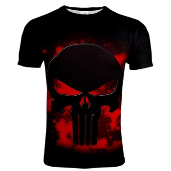 2020 Naujas Punisher 3D Atspausdintas Vyrų T-shirt Mados O-Kaklo trumpomis Rankovėmis Streetwear Marškinėlius Pavasario Vasaros Atsitiktinis Hip-Hop Tees Viršūnės