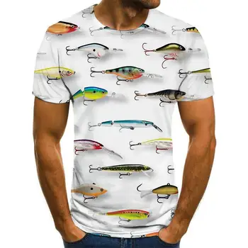 2020 Naujas vasaros 3D atspausdintas žuvų modelis vyrų ir moterų laisvalaikio T-shirt Mados tendencija jaunimo kietas vyriški t-shirt Hip-hop trumpas rankovės