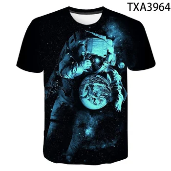2020 Naujas Vasaros Astronautas 3D Atspausdintas T-shirt Vyrams, Moterims, Vaikams, Kietas Tee Viršūnes Vyrų Streetwear Cool Marškinėliai Berniukas mergaitė Vaikai
