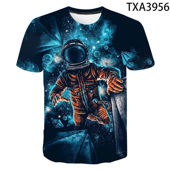 2020 Naujas Vasaros Astronautas 3D Atspausdintas T-shirt Vyrams, Moterims, Vaikams, Kietas Tee Viršūnes Vyrų Streetwear Cool Marškinėliai Berniukas mergaitė Vaikai