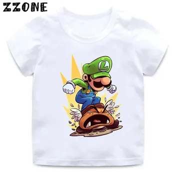 2020 Naujas Vasaros Kūdikių Berniukų marškinėliai Super Bros Žaidimas Spausdinti Vaikai Marškinėliai Juokingas Animacinių filmų Vaikams Mergaitėms, Drabužiai,HKP5363